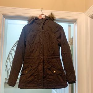 Mossimo Winter Gray Fur Hooded Jacket